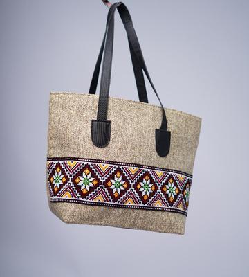 Women's Jute Embroidered Shoulder Bag